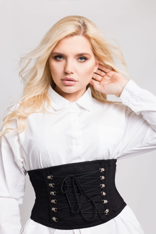 KRÓTKI GORSET WYSZCZUPLAJĄCY MODELUJĄCY GORSETY-PL.PL PODKREŚLAJĄCY TALIĘ  WIĄZANY DO KOSZULI