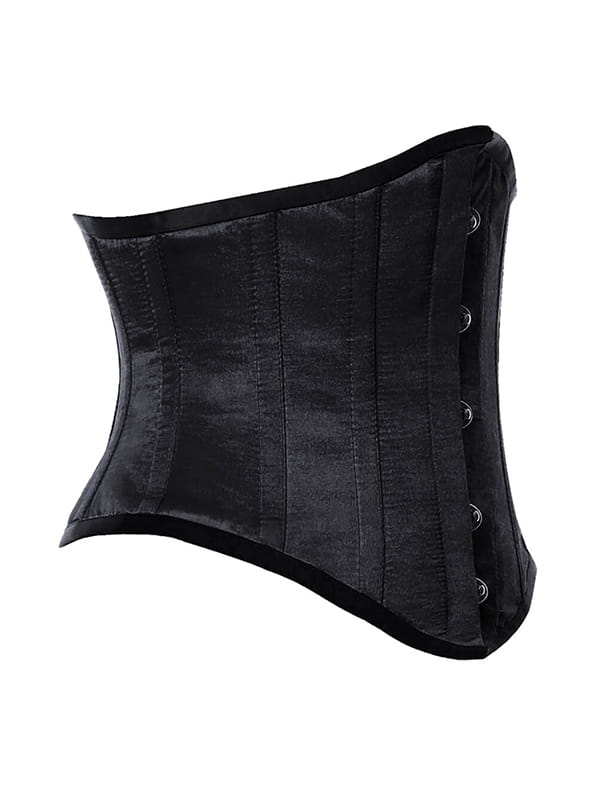 KRÓTKI CZARNY GORSET WYSZCZUPLAJĄCY MODELUJĄCY GORSETY-PL.PL PODKREŚLAJĄCY TALIĘ  WIĄZANY