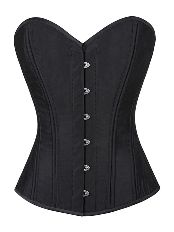 CZARNY  GORSET WYSZCZUPLAJĄCY  MODELUJĄCY GORSETY-PL.PL REDUKUJĄCY TALIĘ NA BIUST TAFTA