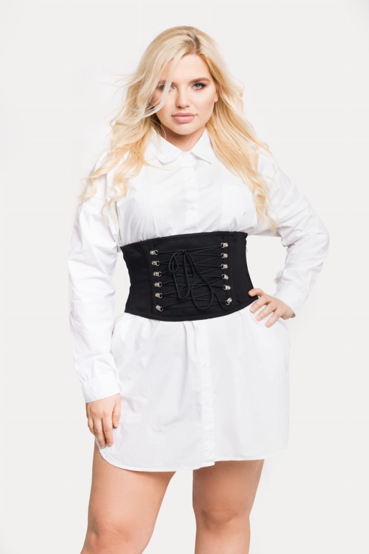 KRÓTKI GORSET WYSZCZUPLAJĄCY MODELUJĄCY GORSETY-PL.PL PODKREŚLAJĄCY TALIĘ  WIĄZANY DO KOSZULI