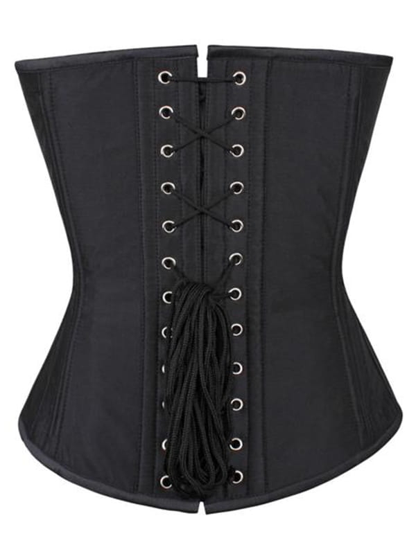 CZARNY  GORSET WYSZCZUPLAJĄCY  MODELUJĄCY GORSETY-PL.PL REDUKUJĄCY TALIĘ NA BIUST TAFTA