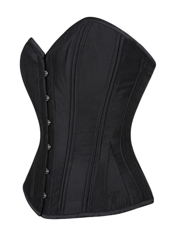CZARNY  GORSET WYSZCZUPLAJĄCY  MODELUJĄCY GORSETY-PL.PL REDUKUJĄCY TALIĘ NA BIUST TAFTA