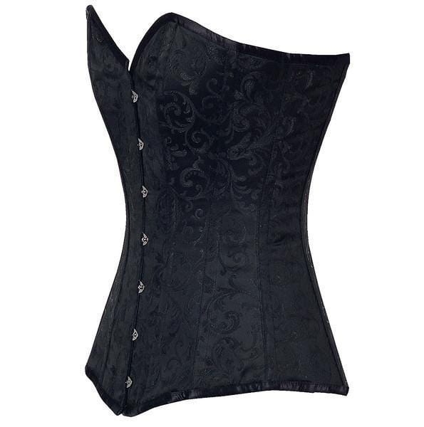 DŁUGI CZARNY GORSET WE WZOREK