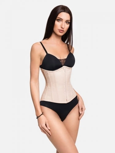 CIELISTY GORSET WYSZCZUPLAJĄCY NA BIUST GORSETY-PL.PL Zipp