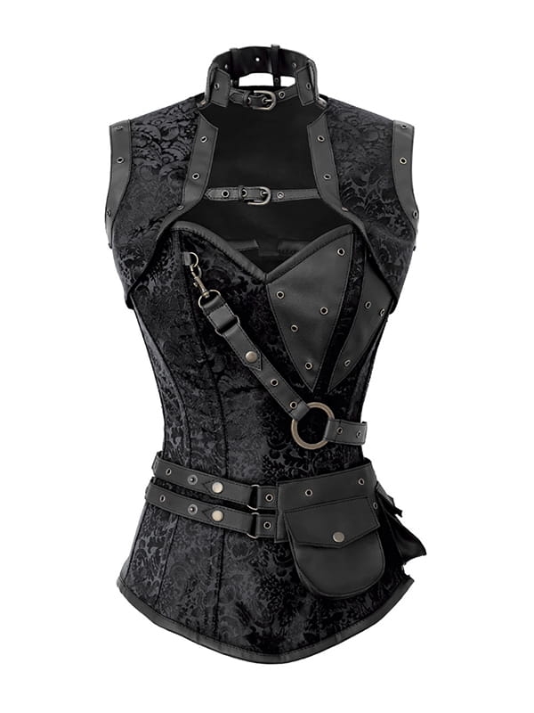 DŁUGI CZARNY GORSET WYSZCZUPLAJĄCY GORSETY-PL.PL