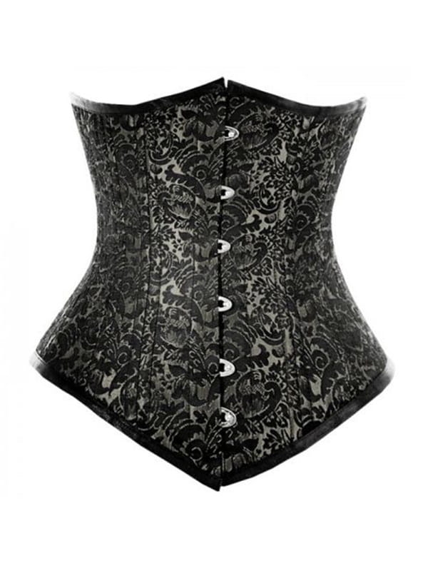 SREBRNO - CZARNY GORSET WYSZCZUPLAJĄCY MODELUJĄCY GORSETY-PL.PL REDUKUJĄCY TALIĘ