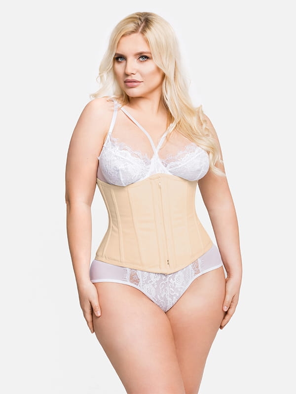 CIELISTY GORSET WYSZCZUPLAJĄCY MODELUJĄCY GORSETY-PL.PL PODKREŚLAJĄCY TALIĘ  WIĄZANY